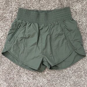 Medium Light Olive Smocked Running Short